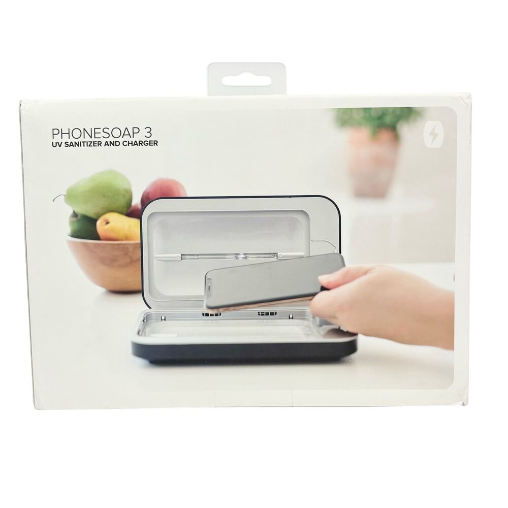 PhoneSoap 3 UV Phone Sanitizer &‎ Charger – White – Kills 99.99% of Germs